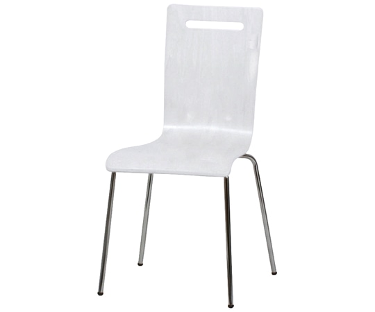 ストア・エキスプレス 曲げ木スタッキングチェア ホワイト 8脚組 61-801-84-6 1組（ご注文単位1組）【直送品】