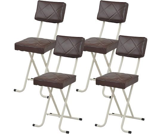 山善(YAMAZEN) 折りたたみチェア 4脚 ブラウン YZX-56(BR)*4 1セット(ご注文単位1セット)【直送品】