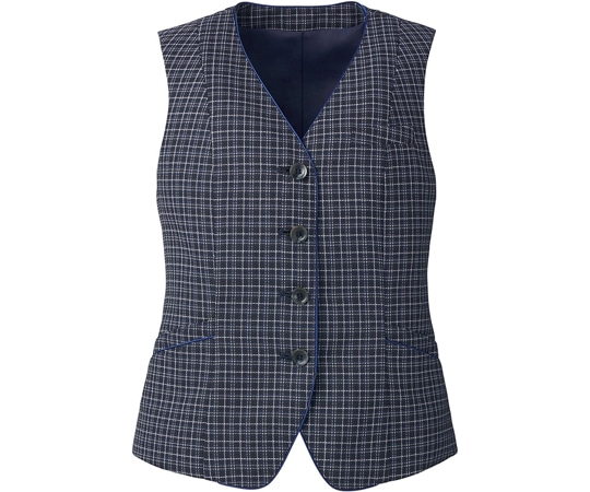 カーシーカシマ ENJOY ベスト NEUTRAL CHECK ネイビー 11号 EAV825 1枚（ご注文単位1枚）【直送品】