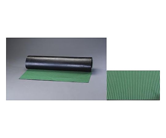 エスコ 1.0x 10m/3.0mm ゴムマット(縦筋・緑) EA997RA-12 1個(ご注文単位1個)【直送品】