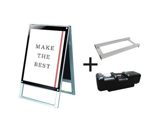 常磐精工 ポスター用スタンド看板 B2両面ブラック ウエイトアーム・水タンクセット PSSK-B2RB-3SET 1個（ご注文単位1個）【直送品】