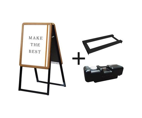 常磐精工 ポスターグリップスタンド看板 屋内用 A2 両面 木目 ウエイトアーム・水タンクセット PGSK-A2RM-3SET 1個（ご注文単位1個）【直送品】