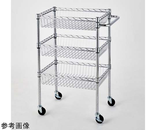 ストア・エキスプレス シェルフワゴン 3段展開 ハンドル付き W60.9×D45.7cm×H98cm 61-753-55-4 1台（ご注文単位1台）【直送品】