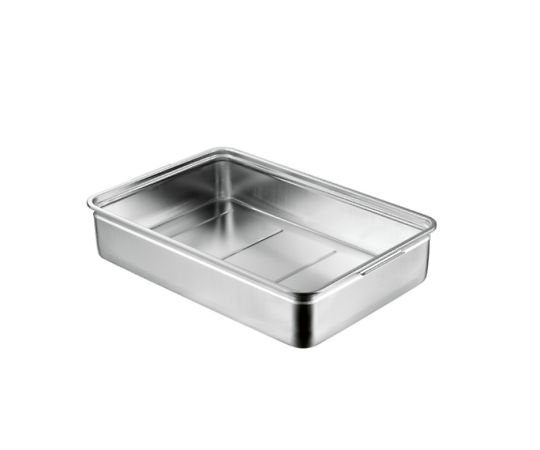 赤川器物製作所 18-8 サニタリー番重バット取手一体成型 中 8cm #22807-1 1個（ご注文単位1個）【直送品】