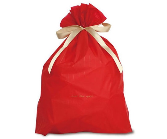 ベルベ ラッピング リボン付ギフトバッグ ピンストライプ レッド 大 200枚 4016 1ケース（ご注文単位1ケース）【直送品】