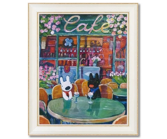 ユーパワー リサとガスパール アートフレーム Lサイズ「春のカフェ」 GL-10001 1個(ご注文単位1個)【直送品】