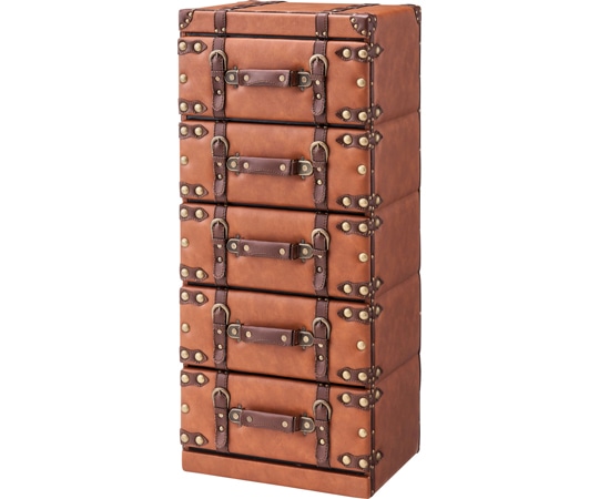 東谷 チェスト5D ブラウン IW-277 1個（ご注文単位1個）【直送品】