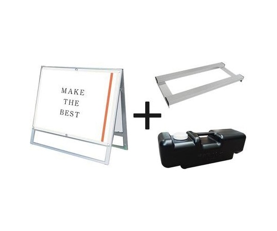 常磐精工 ポスター用スタンド看板マグネジ B1横ロウ両面ホワイト ウエイトアーム・水タンクセット PSSKMN-B1YLRW-3SET 1個（ご注文単位1個）【直送品】