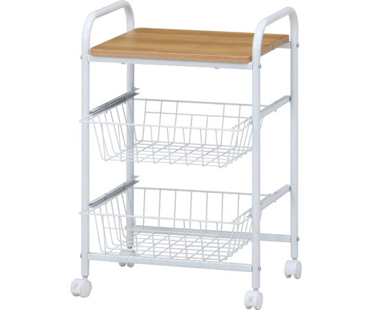 不二貿易 キッチンワゴン FBC-01-1 WH/NA 15421 1個（ご注文単位1個）【直送品】