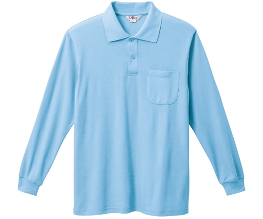 三愛 長袖ポロシャツ サックス M 8100 1着（ご注文単位1着）【直送品】