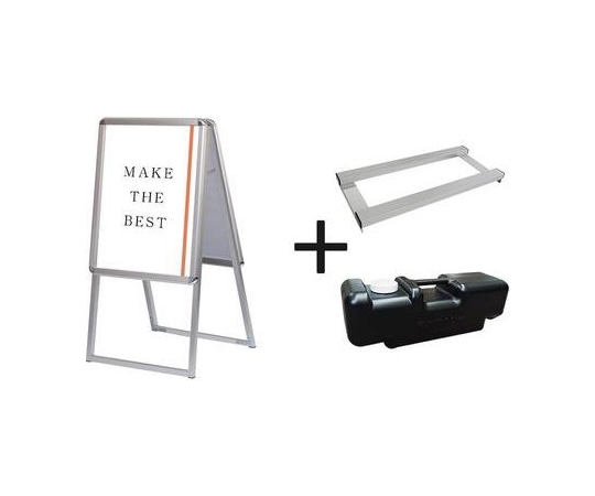 常磐精工 ポスターグリップスタンド看板 屋外用 A2両面シルバー ウエイトアーム・水タンクセット PGSK-A2RS-G-3SET 1個（ご注文単位1個）【直送品】