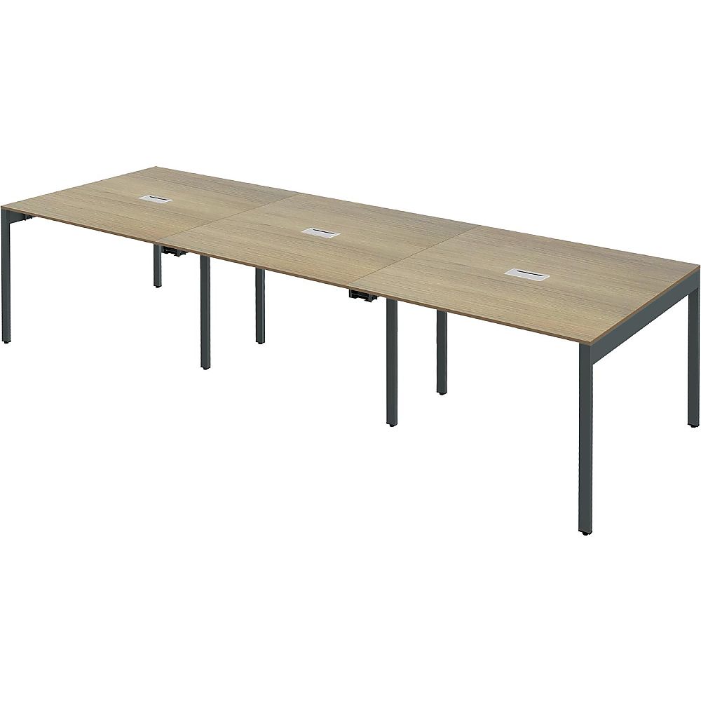 Y2K 配線機能付きスリムフリーアドレスデスク3010 ライトブラウン 1個(ご注文単位1個)【直送品】