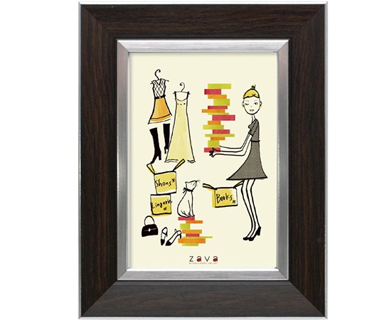 万丈 フォトフレーム クラシック L判 ダークブラウン PFC-L-DBR 1個(ご注文単位1個)【直送品】