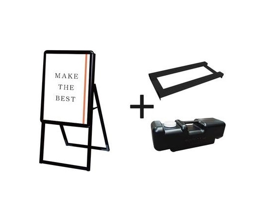 常磐精工 ポスターグリップスタンド看板 屋外用 A2片面ブラック (防水パック付) ウエイトアーム・水タンクセット BOPGSK-A2KB-3SET 1個（ご注文単位1個）【直送品】
