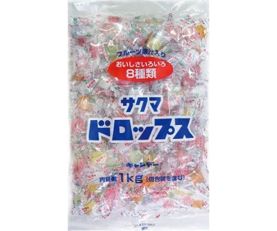 サクマ製菓 サクマドロップス 1kg 188753 1パック※軽（ご注文単位1パック）【直送品】
