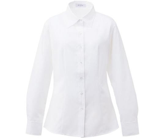 カーシーカシマ ENJOY 長袖シャツブラウス LIGHT SHADOW PIQUE ホワイト 17号 EWB658 1枚（ご注文単位1枚）【直送品】
