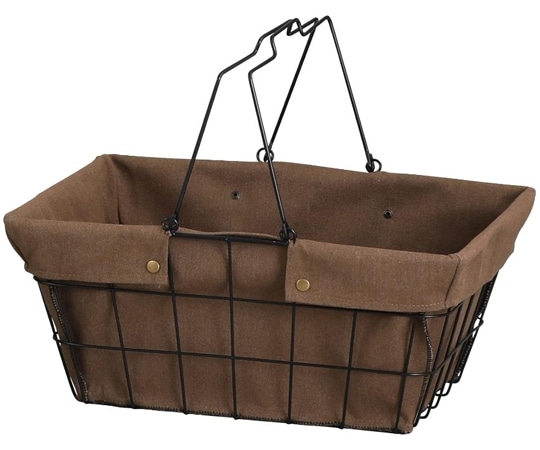 アズワン ワイヤーファブリックバスケット 買い物かご L ブラウン 61-784-43-33 1個（ご注文単位1個）【直送品】