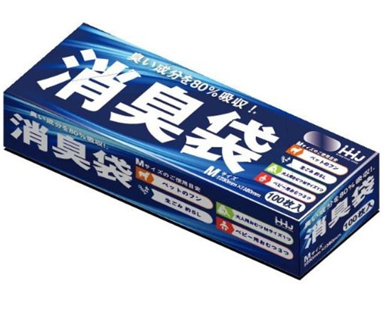 ハウスホールドジャパン 消臭袋 Mサイズ 100枚入 AS05 1箱(ご注文単位1箱)【直送品】