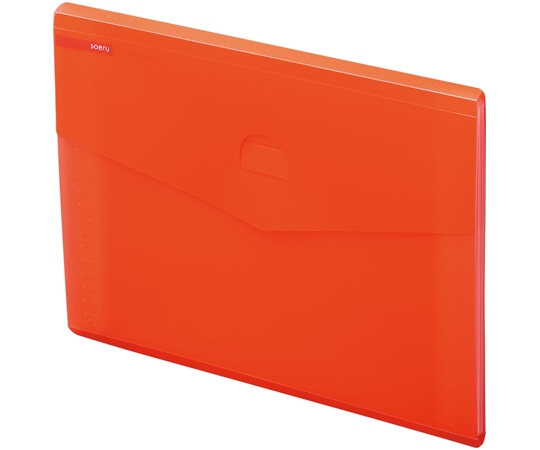 LIHITLAB SOERU スリムドキュメントファイル(ヨコ型)5仕切(6ポケット) サニーレッド A8700-3 1冊(ご注文単位1冊)【直送品】