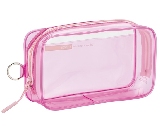 LIHITLAB SOERU クリヤーボックスペンケース ピンク A8101-12 1個(ご注文単位1個)【直送品】
