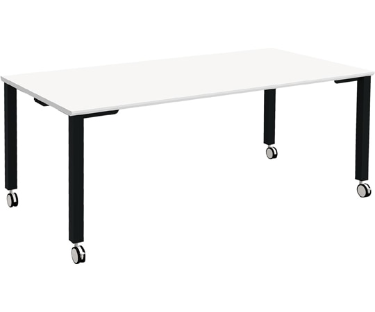 Y2K TASテーブル キャスター仕様 1890 ホワイト/ブラック  1台(ご注文単位1台)【直送品】