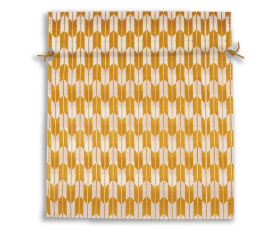 三和 不織布巾着矢絣柄 マスタード 1箱(1000枚入) SW2528YA-MS 1箱(ご注文単位1箱)【直送品】