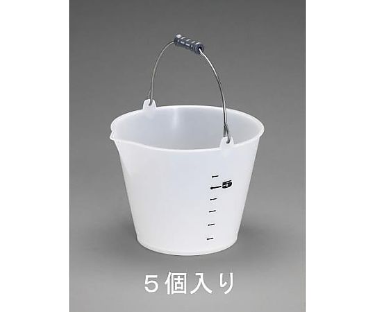 エスコ 14L 目盛付バケツ(5個) EA991PH-14 1組(ご注文単位1組)【直送品】