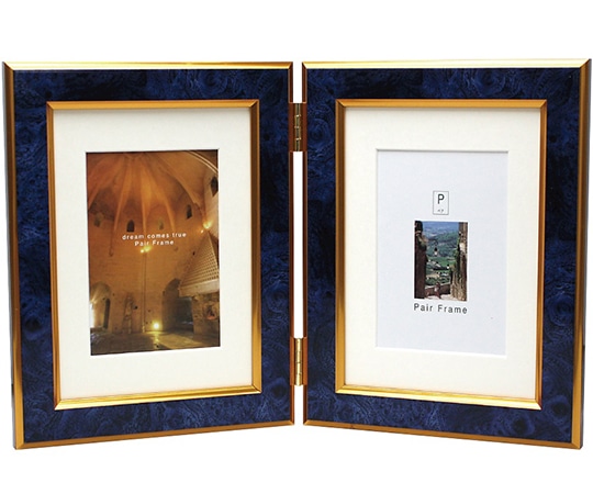 万丈 ペアフレーム 2LW クラシック タテ ブルー PF-2LWT-CB 1個(ご注文単位1個)【直送品】