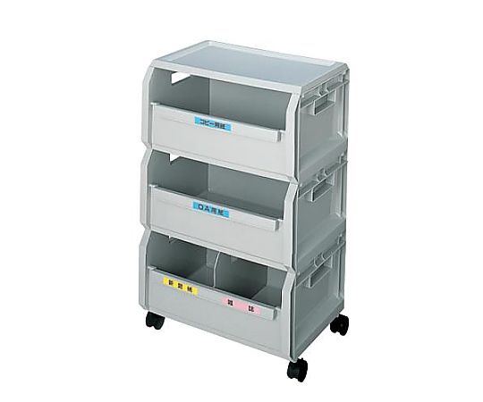 エスコ 510x370x 825mm 分別回収ボックス(3段) EA995C-14 1個(ご注文単位1個)【直送品】