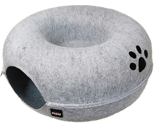 ペットアイ まるでマカロンぐるぐるベッド グレー  1個（ご注文単位1個）【直送品】