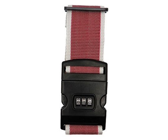 ロジック スーツケースベルト 3ダイヤル クロスタイプ レッド×ホワイト LG-STCS-BLT-CT-REWH 1本(ご注文単位1本)【直送品】