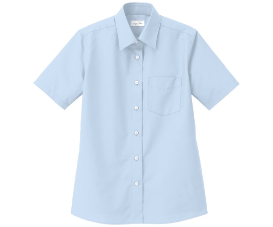 ボンマックス レディスレギュラーカラー半袖ブラウス サックス 7G FB4036L 1枚（ご注文単位1枚）【直送品】