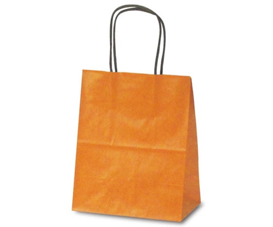 ベルベ 紙袋 自動紐手提袋 T-2 カラー(オレンジ) 200枚 1212 1ケース（ご注文単位1ケース）【直送品】