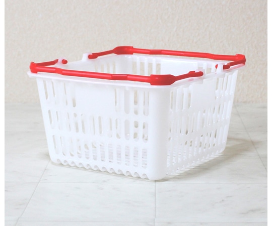 大和産業 買い物かご ナチュラル把手レッド 5個入 SL-1 1セット（ご注文単位1セット）【直送品】