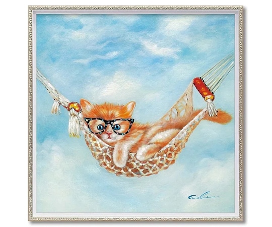 ユーパワー オイル ペイント アート｢ハンモック キャット(Mサイズ)｣ OP-18023 1個（ご注文単位1個）【直送品】