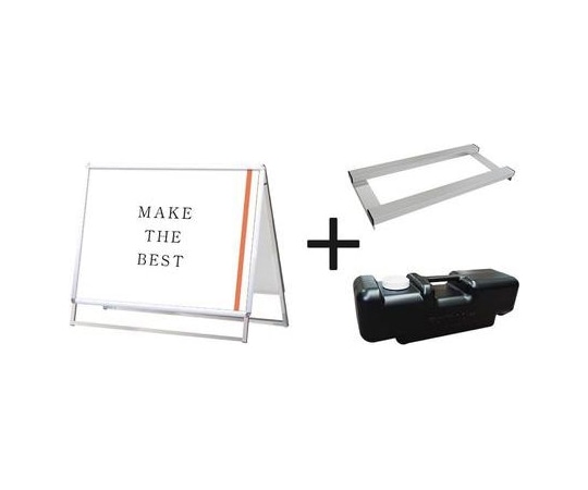 常磐精工 ポスターグリップスタンド看板 屋外用 B1横ロウ両面シルバー ウエイトアーム・水タンクセット PGSK-B1YLRS-G-3SET 1個（ご注文単位1個）【直送品】