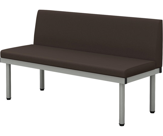 Y2K 背付きL型ベンチ 1200 ブラウン 1台(ご注文単位1台)【直送品】