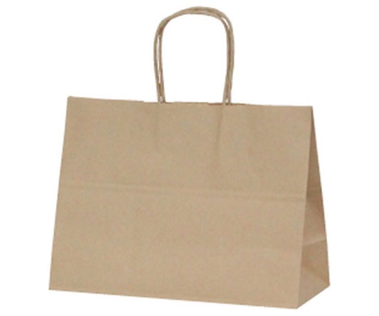 ベルベ 紙袋 自動紐手提袋 T-6S 茶無地 200枚 1341 1ケース（ご注文単位1ケース）【直送品】