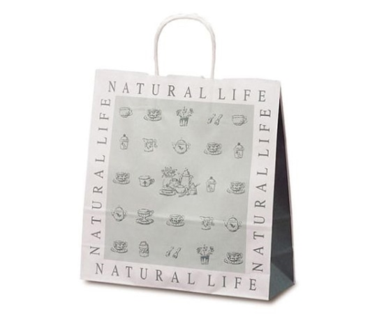 ベルベ 紙袋 自動紐手提袋 T-6 ナチュラルライフ 200枚 1786 1ケース（ご注文単位1ケース）【直送品】