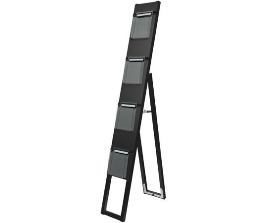 常磐精工 ブラックイージーリンクスタンド看板 パンフレットケース 4段片面 BELSK-4PC 1個（ご注文単位1個）【直送品】