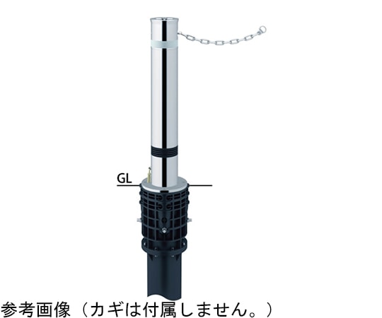 サンポール リフター ステンレス 上下式車止め 鎖内蔵 スプリング付 φ114.3 交換用本体 LA-12KCS 1本(ご注文単位1本)【直送品】