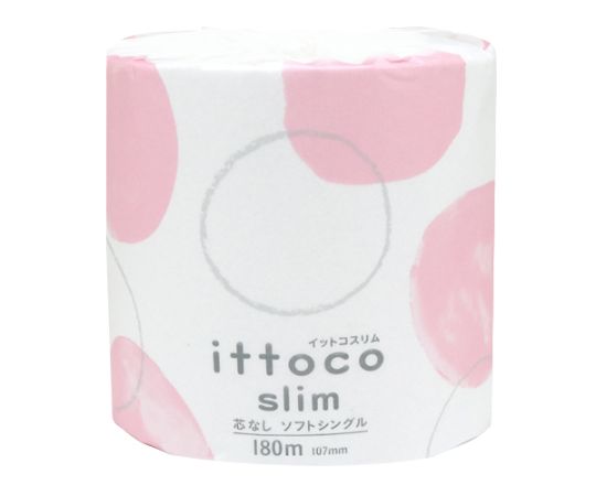 イトマン イットコ芯なしスリム トイレットペーパー 180mシングル 1ロール個包装×48個入 10180015 1ケース(ご注文単位1ケース)【直送品】