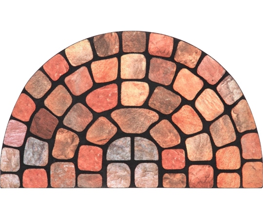 不二貿易 ラバーマット 半円 レンガ 75x45 1セット(5個入) 24743 1セット(ご注文単位1セット)【直送品】