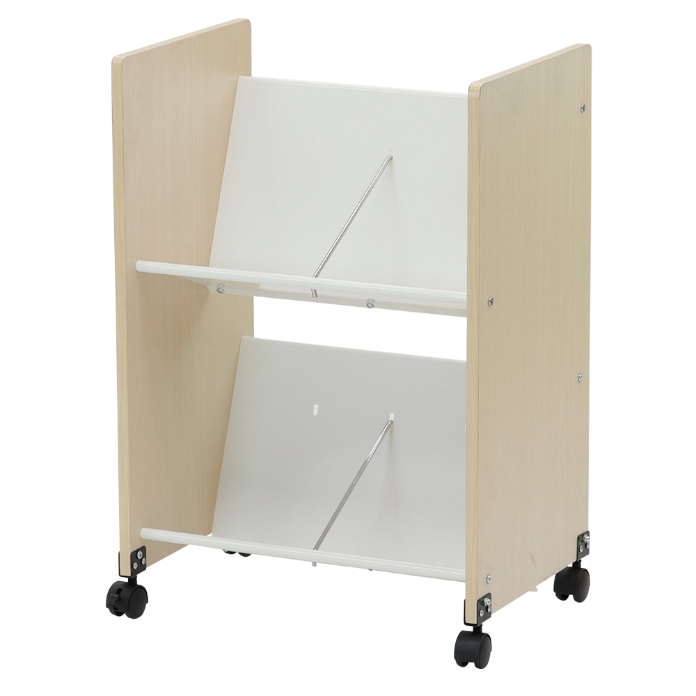 林製作所 ウッドファイルワゴン 2段 YSK-016 1個（ご注文単位1個）【直送品】