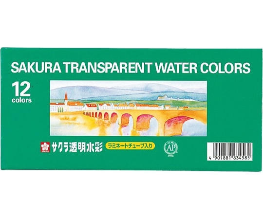サクラクレパス 透明水彩12色 ラミネートチューブ 5mL OW12 1個(ご注文単位1個)【直送品】