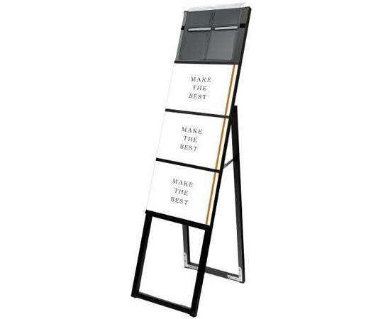 常磐精工 ブラックイージーリンクスタンド看板 A4 横3片面 パンフレットケース 屋外用 BELSK-A4Y3K-PCG 1個（ご注文単位1個）【直送品】