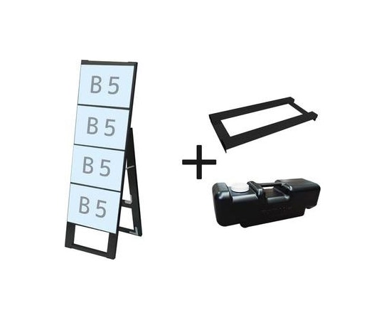 常磐精工 ブラックカードケーススタンド看板 B5横4片面 ウエイトアーム・水タンクセット BCCSK-B5Y4K-3SET 1個（ご注文単位1個）【直送品】
