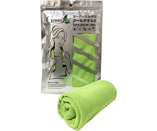 Kメディカルニーズ スーパーひんやりクールタオルK ライトグリーン 50枚入 K-009 1箱(ご注文単位1箱)【直送品】