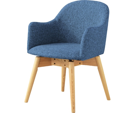 東谷 カラメリ 回転式チェア ブルー KRM-020BL 1個(ご注文単位1個)【直送品】