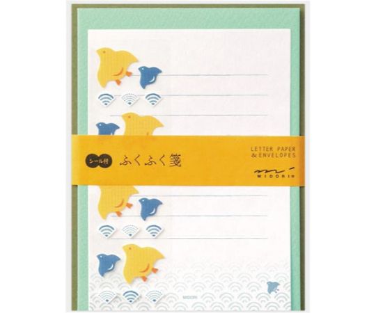 デザインフィル レターセット シール付き ふくふく 千鳥柄 86482 1パック（ご注文単位1パック）【直送品】